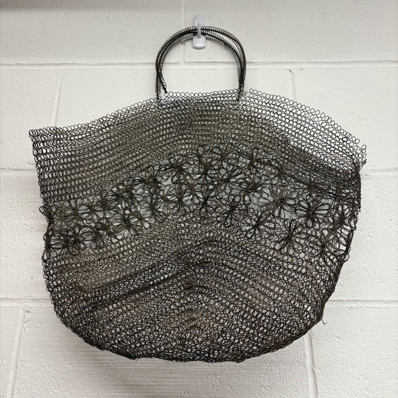 Vintage Wire Mesh See Through Large Shopping Tote Bag - Picture 3 of 10